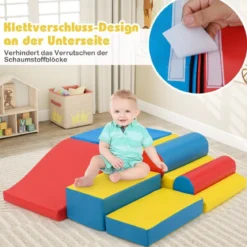 Schaumstoff-Kletterblöcke für Kleinkinder 7-teiliges Softspielzeug-Set mit Klettverschlüssen zum Krabbeln