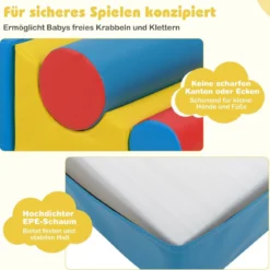 Schaumstoff-Kletterblöcke für Kleinkinder 7-teiliges Softspielzeug-Set mit Klettverschlüssen zum Krabbeln