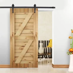 Schiebetürbeschlag Set Schiebetürsystem aus Edelstahlfür Holztür 1830 mm