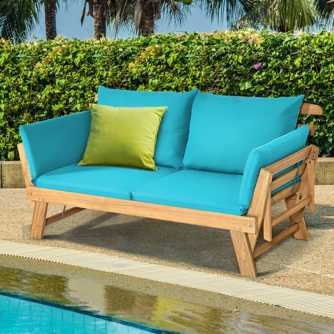 Schlafsofa für die Terrasse Tagesbett aus Akazienholz 198 x 75 x 75 cm