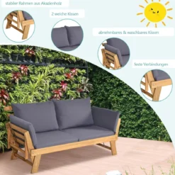 Schlafsofa für die Terrasse Tagesbett aus Akazienholz 198 x 75 x 75 cm