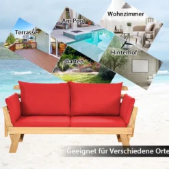 Schlafsofa für die Terrasse Tagesbett aus Akazienholz 198 x 75 x 75 cm