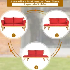 Schlafsofa für die Terrasse Tagesbett aus Akazienholz 198 x 75 x 75 cm