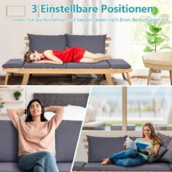 Schlafsofa für die Terrasse Tagesbett aus Akazienholz 198 x 75 x 75 cm