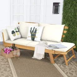 Schlafsofa für die Terrasse Tagesbett aus Akazienholz 198 x 75 x 75 cm