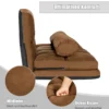 Schlafsofa mit 2 Kissen Sofabett mit 6 Stufig Verstellbarer Rücklehne Lazy Sofa Braun