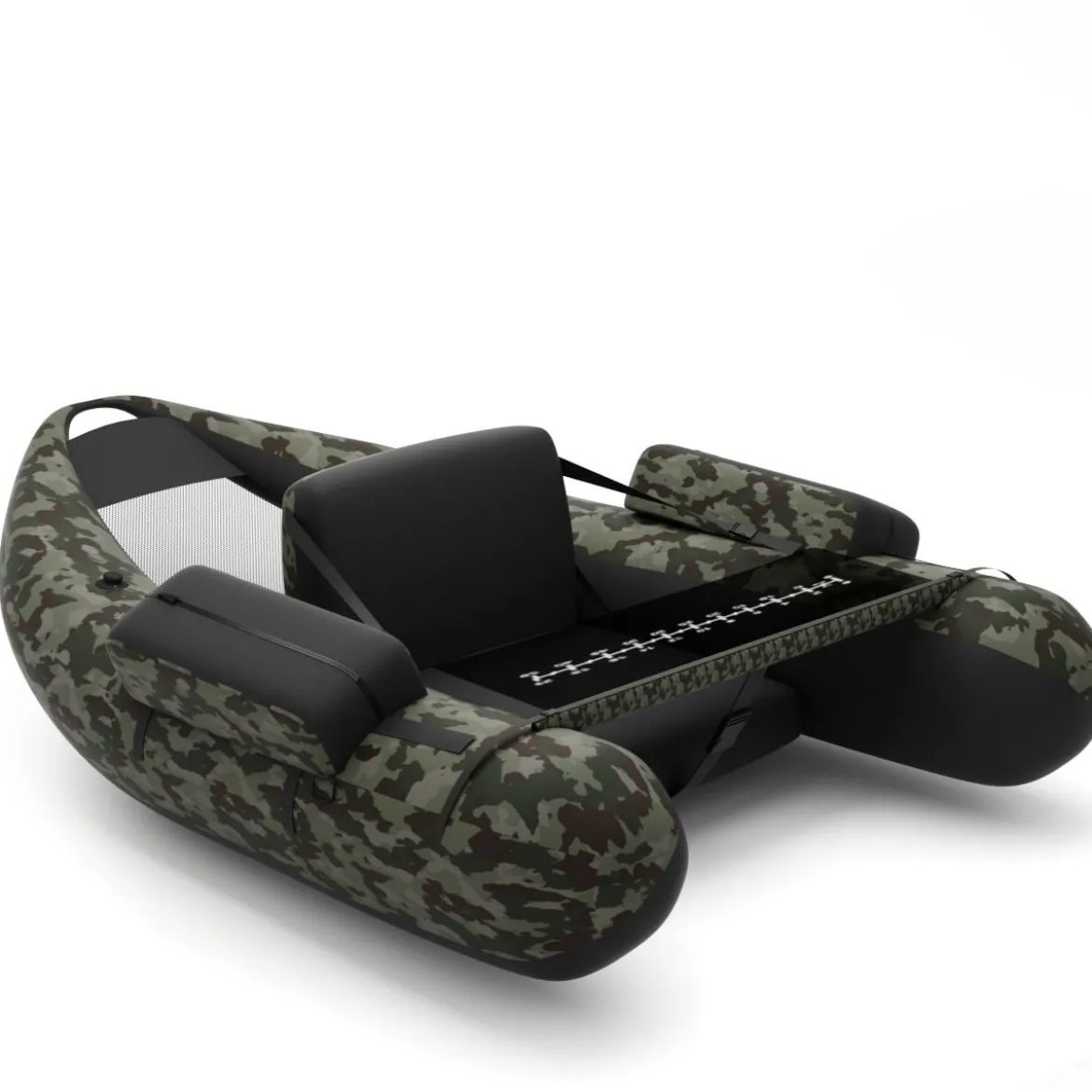 Schlauchboot aufblasbar Fischerboot Angelboot mit Aufbewahrungstaschen 136 x 105 x 54 cm