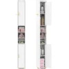 Schmaler Badschrank mit Toilettenpapierhalter & Seitenhaken Hochschrank Badezimmerschrank Weiß