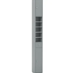 Schmaler Badschrank mit 2 Türen & 1 Schublade Hochschrank 20 x 20 x 180 cm