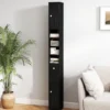 Schmaler Badschrank mit 2 Türen & 1 Schublade & Verstellbaren Regalen Badezimmerschrank Schwarz