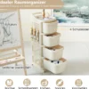 Schmaler Nischenschrank auf Rollen Nischenregal mit 4 Schubladen & Pegboard Nischenwagen