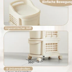 Schmaler Nischenschrank auf Rollen Nischenregal mit 4 Schubladen & Pegboard Nischenwagen