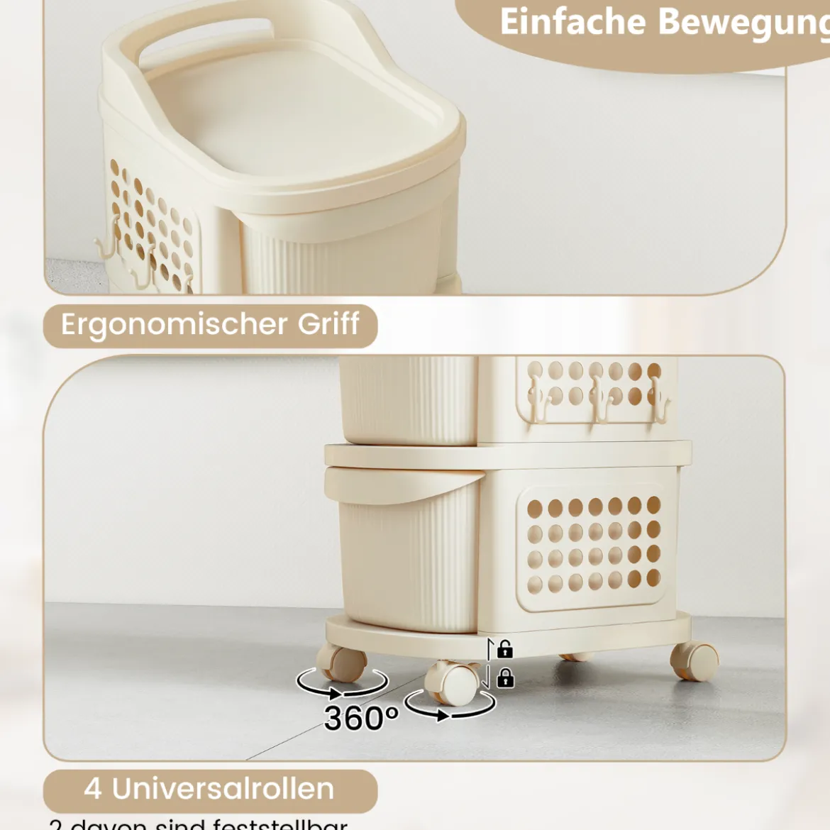 Schmaler Nischenschrank auf Rollen Nischenregal mit 3 Schubladen & Pegboard Nischenwagen