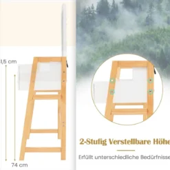 Schminktisch aus Holz mit Hocker & Spiegel & 3 Schubladen Frisiertisch 64 x 41 x 137 cm Weiß