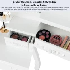 Schminktisch Frisierkommode Frisiertisch Kosmetiktisch mit Spiegel