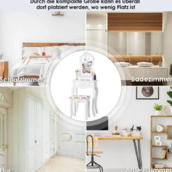 Schminktisch Frisierkommode Frisiertisch Kosmetiktisch mit Spiegel