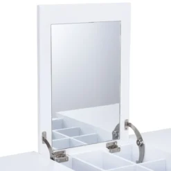 Schminktisch Frisiertisch Frisierkommode Kosmetiktisch mit Klappspiegel und Schubladen 112 x 48 x 82 cm