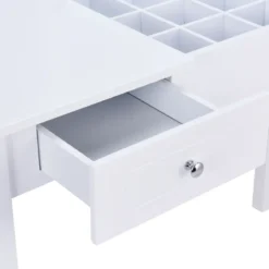 Schminktisch Frisiertisch Frisierkommode Kosmetiktisch mit Klappspiegel und Schubladen 112 x 48 x 82 cm