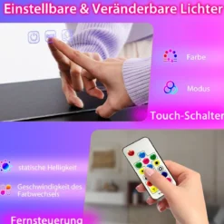 Schminktisch mit7 Dynamische & 7 Statischen Dimmbare LED-Beleuchtung Frisiertisch