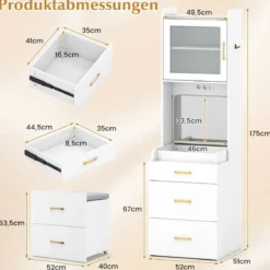 Schminktisch mit Klappspiegel platzsparender Kosmetiktisch mit Schubladen & Schrank Weiß