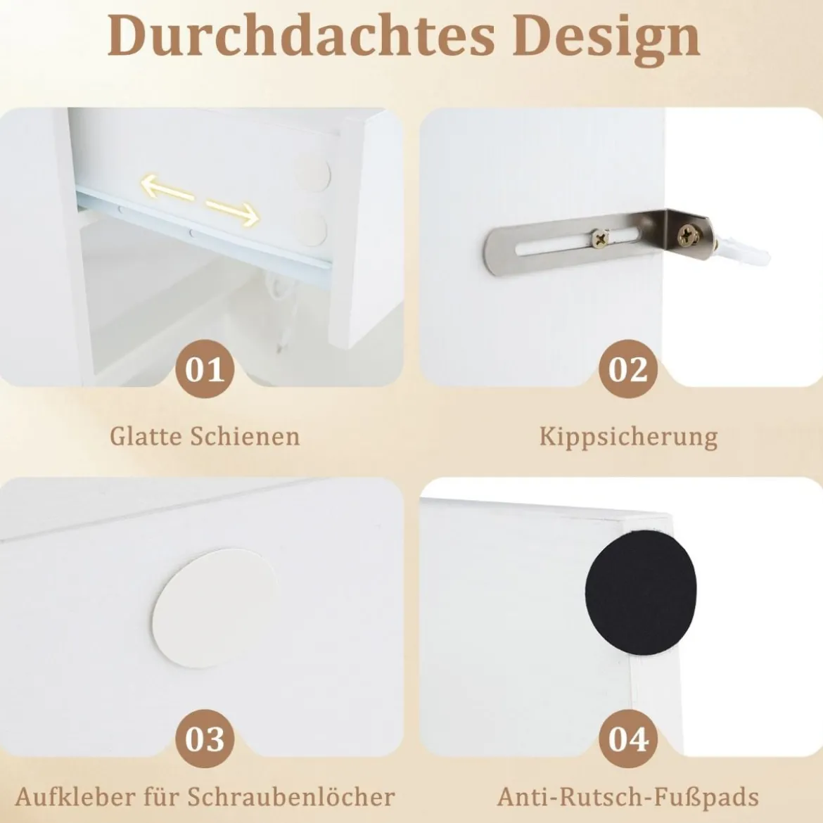 Schminktisch mit LED-Beleuchtung einstellbare Helligkeit Frisiertisch mit Spiegel Weiß