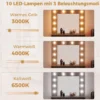 Schminktisch mit LED-Beleuchtung Einstellbare Helligkeit Frisiertisch mit Spiegel Rustikalbraun