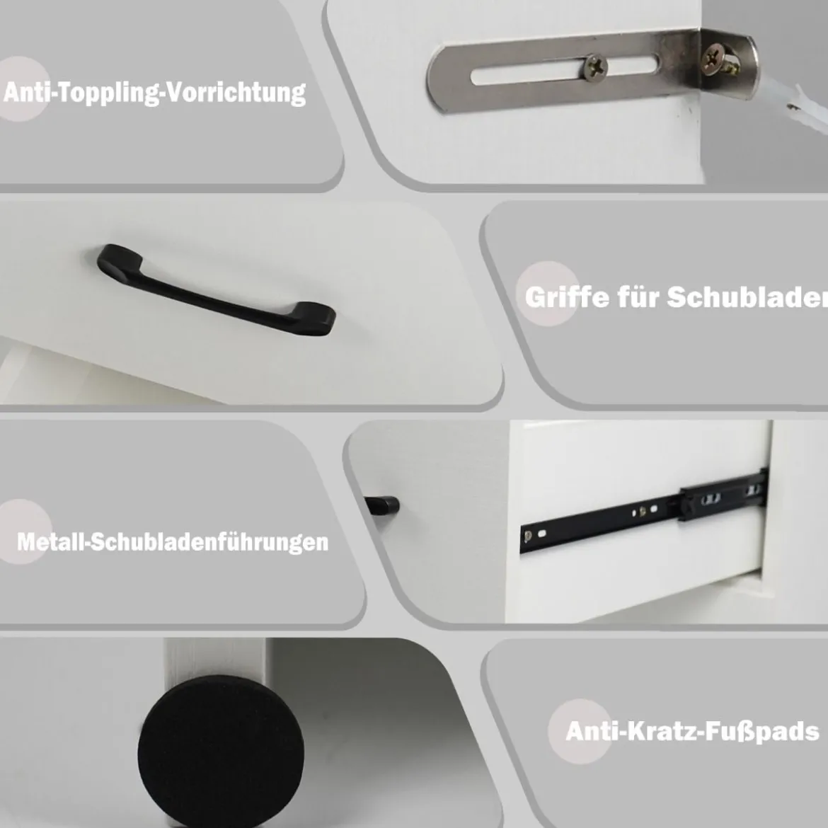 Schminktisch mit LED-Beleuchtung 3 Farben mit Einstellbarer Helligkeit Frisiertisch Weiß