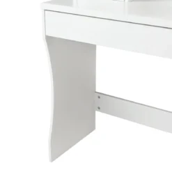 Schminktisch 3 Schubladen Make-up Tisch Frisiertisch mit Spiegel und Hocker Weiß 108 x 39 x 148 cm