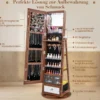 Schmuckschrank 360° drehbar Spiegelschrank mit Ganzkörperspiegel 140 x 37 cm Braun