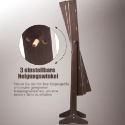 Schmuckschrank Freistehender Schmuckschrank mit Spiegel 41,5 X 36,5 X 156 cm Braun