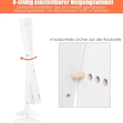 Schmuckschrank mit Ganzkörperspiegel Schmuckständer 41 x 36,5 x 146 cm Weiß