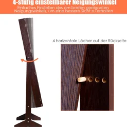 Schmuckschrank mit Ganzkörperspiegel freistehender Schmuckständer 41 x 36,5 x 146 cm Braun