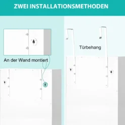 Schmuckschrank mit LED Beleuchtung Schmuckregal mit Ganzkörperspiegel Weiß