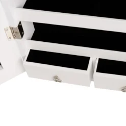 Schmuckschrank mit LED Beleuchtung Schmuckregal mit Spiegel Abschließbarer Spiegelschrank