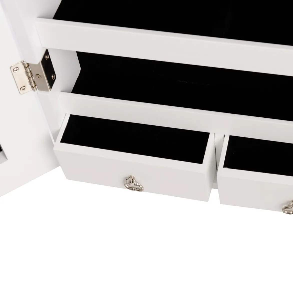 Schmuckschrank mit LED Beleuchtung Schmuckregal mit Spiegel Abschließbarer Spiegelschrank
