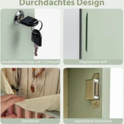 Schmuckschrank mit LED Beleuchtung Schmuckregal mit Spiegel Abschließbarer Spiegelschrank