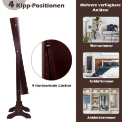 Schmuckschrank mit 14 LED Leuchten & Ganzkörperspiegel Schmuckregal Spiegelschrank