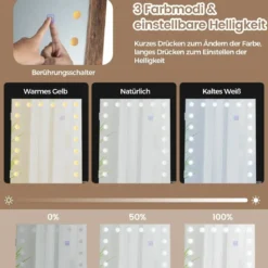 Schmuckschrank mit Rollen 4 in 1 Spiegelschrank mit 3-farbig LED Leuchten & verstellbarer Höhe Braun