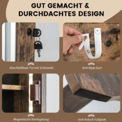 Schmuckschrank mit Spiegel & 3-farbigen LED Beleuchtung Spiegelschrank Schmuckregal