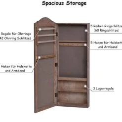 Schmuckschrank Schmuckregal Spiegelschrank Wandspiegel Hängeschrank mit Spiegel