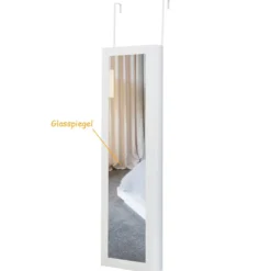 Schmuckschrank Spiegelschrank Wandspiegel Weiß 31,5 x 8,7 x 110 cm