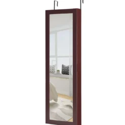 Schmuckschrank Spiegelschrank Wandspiegel 31,5 x 8,7 x 110 cm Braun