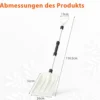 Schneeschaufel 26 cm breit leichte Schneeschieber mit ergonomischem Griff & robustem Aluminiumstiel Weiß