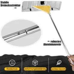 Schneeschaufel 1,48–6,08 m verstellbarer Dachrechen aus Aluminium Schneeräumer