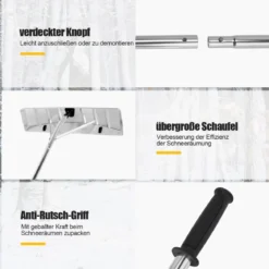 Schneeschaufel 1,48–6,08 m verstellbarer Dachrechen aus Aluminium Schneeräumer