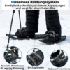Schneeschuhe mit Steighilfe inkl. Trekkingstöcke & Tragetasche Schuhgröße 35-45 bis 90kg Schwarz