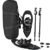 21" Schneeschuhe mit Trekkingstöcken Schuhgröße 35-40 bis 68kg leichtes Schneeschuh-Set Schwarz