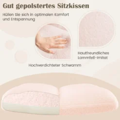 Schneidersitz Stuhl mit Rollen Drehstuhl ohne Armlehnen Schreibtischstuhl mit breiter Sitzfläche