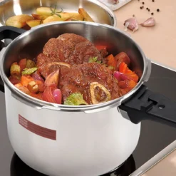 Schnellkochtopf 6 L Pressure Cooker Dampfkochtopf mit Sicherheitsventil Edelstahl 42,5 x 24,8 x 23 cm