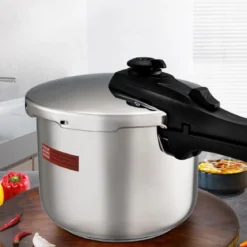 Schnellkochtopf 6 L Pressure Cooker Dampfkochtopf mit Sicherheitsventil Edelstahl 42,5 x 24,8 x 23 cm